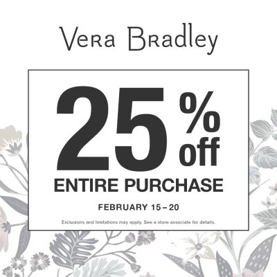 Treat yourself to savings at Vera Bradley! icon