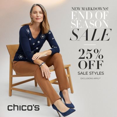 Chico’s End of Season Event: 25% off Markdowns icon