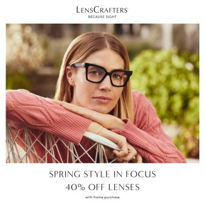 40% Off Lenses with frame purchase at LensCrafters icon