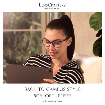 50% OFF LENSES with frame purchase icon