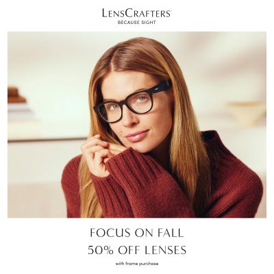 50% Off Lenses with frame purchase at LensCrafters icon