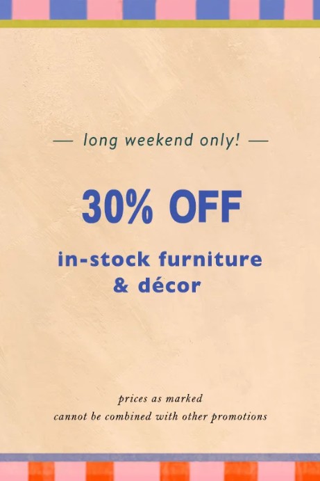 30% Off In-Stock Furniture & Décor at Anthropologie icon