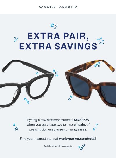 15% Off Two or More Rx Frames icon