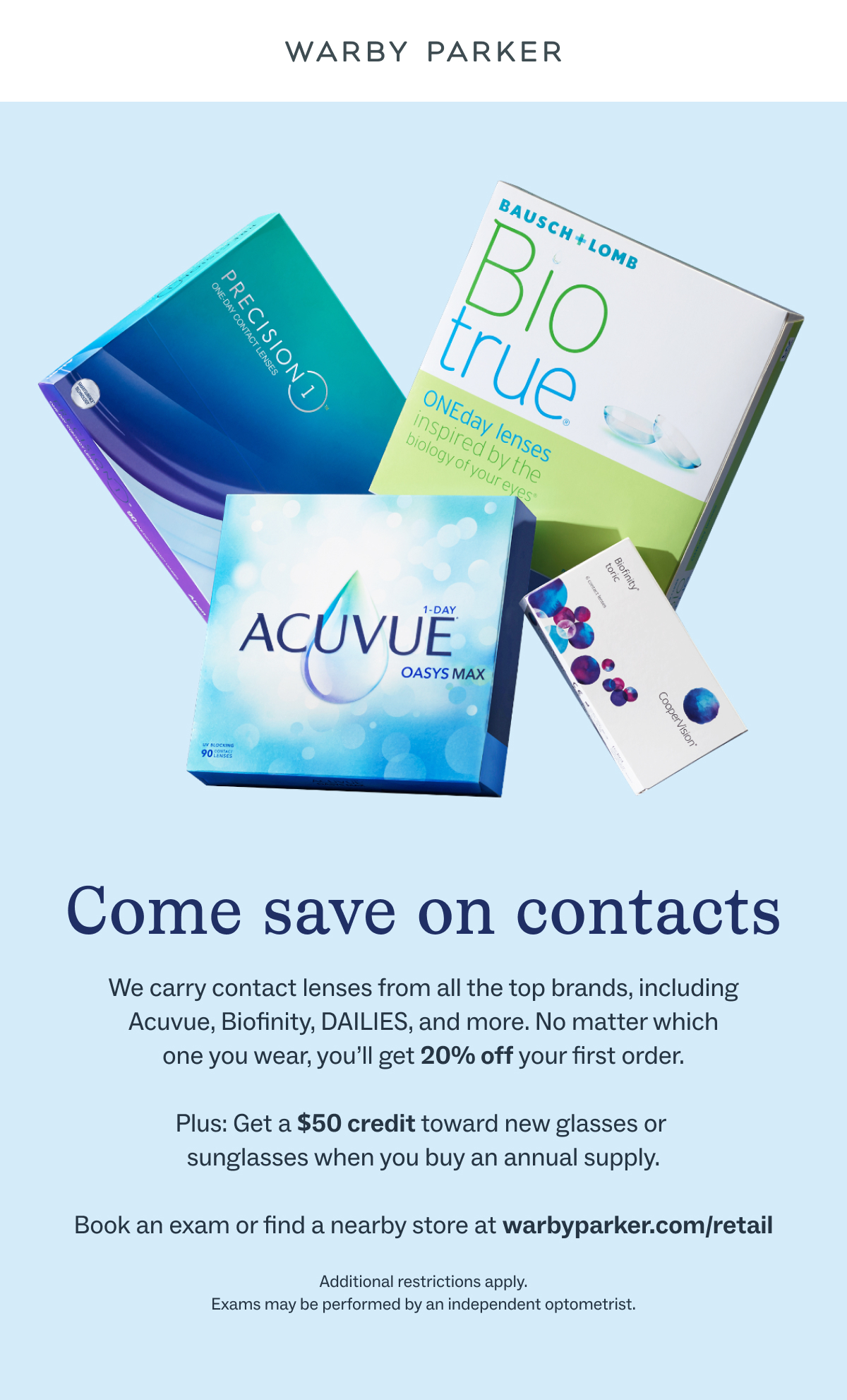 20% off first order of Contact Lenses icon